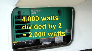as an example, you would exercise a 4000-watt generator with a minimum 2000-watt load. This is roughly equivalent to running one RV air conditioner, or a small portable electric heater.